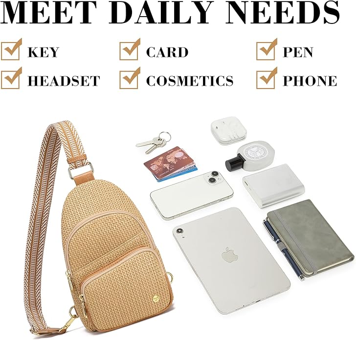Haytijoe Summer Straw Purse Small Sling Bag RFID Blocking Crossbody Bags for Women Beach Raffia Bags Fanny Packs