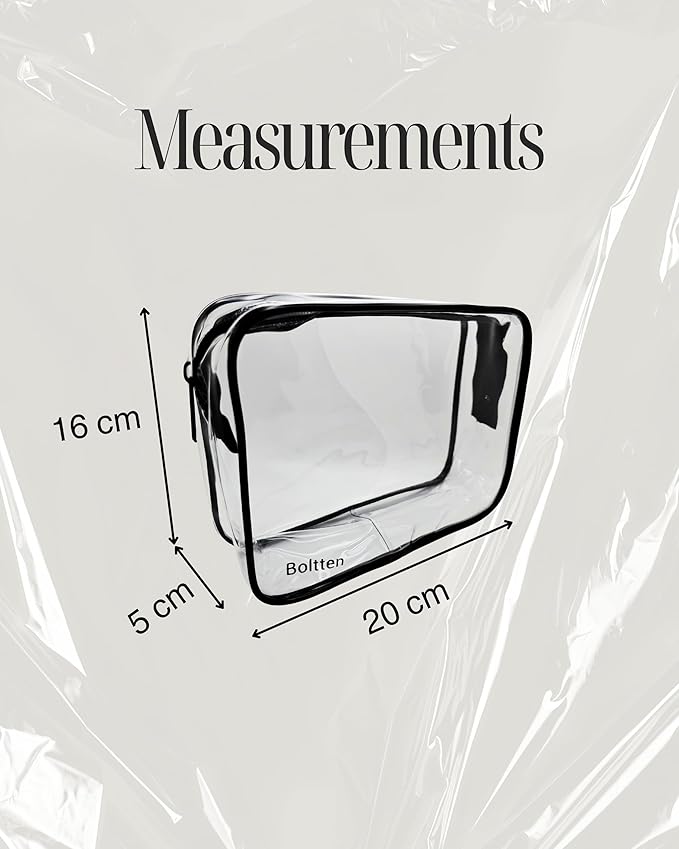 TSA Approved Clear Toiletry Bag 2-Pack, Quart Size Travel Cosmetic & Makeup Bags, Carry-On Airport Compliant