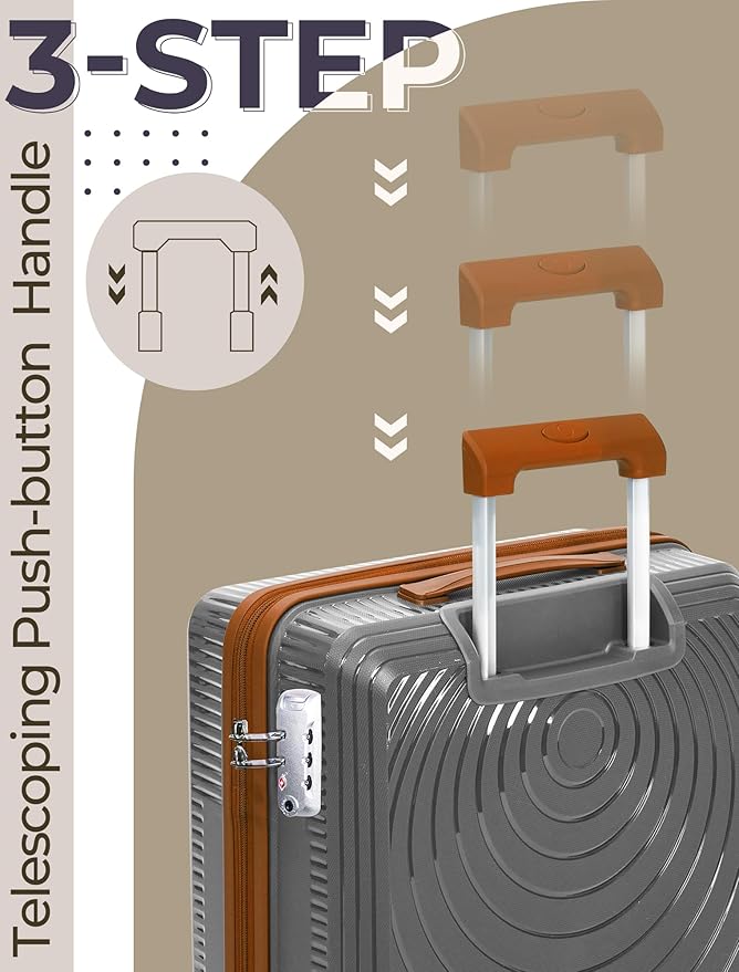 Luggage Sets 5 Piece, Suitcases with Wheels, Hardshell Suitcase Set, PP Carry on Luggage Set with TSA Lock, Travel Luggage