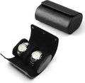 Longjet Watch Roll Travel Case for Men Portable Watches Organizer Box with Removable Velvet Pillow Holder (2 Slot Black Cross)