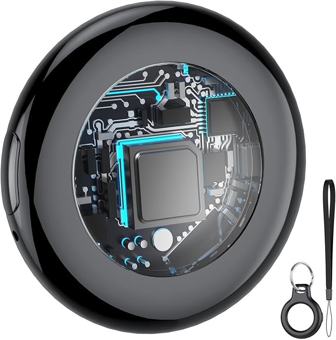 2025 New [Apple MFi Certified] (iOS Only) Air Tracker Tag-1 Pack, Bluetooth Tracker for Apple Find My, Replaceable Battery, Key Finder and Item Locator Smart Tag for Keys, Bags, Luggage, Pets, (Black)
