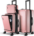 Luggage Sets 3 Piece, 22 Inch Carry on Luggage and 28 Inch Suitcases with Wheels Spinner, Durable Hard Shell Suitcase Set, Expandable Travel Suitcase, Pink