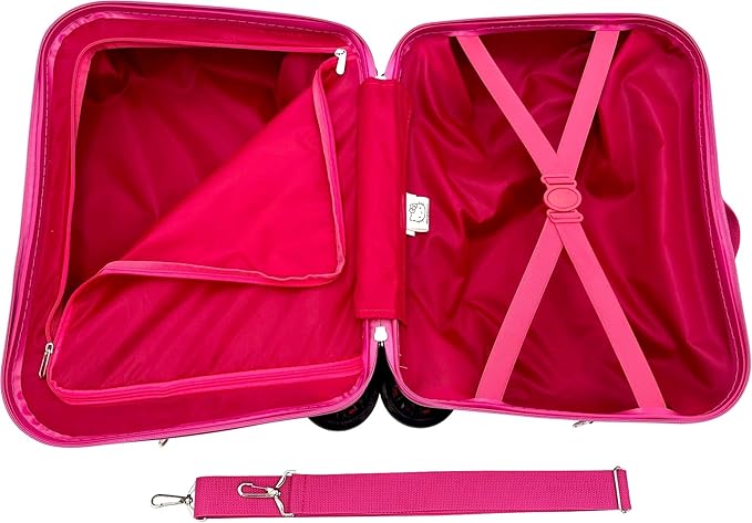 Fast Forward Ride-On 18"" Suitcase For Kids/Tow-Along Toddler Carry-On Luggage With Wheels (Princess), Large