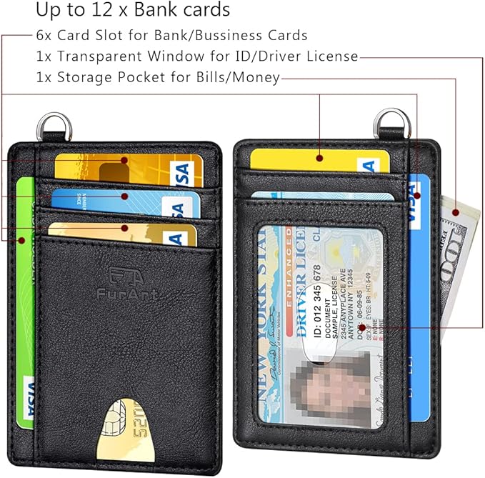 FurArt Slim Minimalist Wallet, Front Pocket Wallets, RFID Blocking, Credit Card Holder for Men & Women