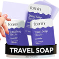 FOMIN - Antibacterial Paper Soap Sheets Tin for Traveling - (300 Sheets) Lavender - Portable Travel Hand Soap Sheet, Dissolvable Mini Camping Hand Soap for Hand Washing