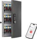 WeHere 48 Key Lock Box Wall Mount, APP Bluetooth/OTP/Wi-Fi/Fixed Code/Key Unlock, Smart Key Cabinet with Key Tag, Key Organizer Holder Box, Key Management Directory for Office, Valet, Realtor, Hotel