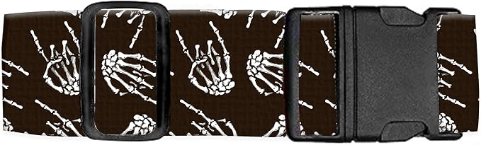 Luggage Straps for Suitcases Travel Belt Accessories, Cute Suitcase Strap, Adjustable Luggage Belt Strap, Heavy Duty with Quick-Release Buckle Luggage Strap Rock Skull Hands