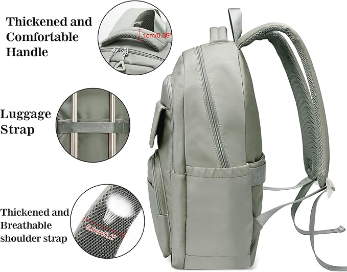 FOXLOVER Travel Laptop Backpack, Anti-Theft Slim Business Backpack, School College Bag for Men & Women, Fits 15.6 Inch Laptop