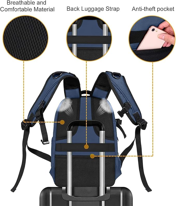 MOSISO Camera Backpack, DSLR/SLR/Mirrorless Photography Camera Bag 15-16 inch Waterproof Hardshell Case with Tripod Holder&Laptop Compartment Compatible with Canon/Nikon/Sony, Steel Blue