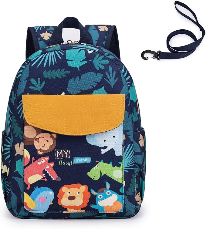 willikiva Cute Zoo Little 2d Backpack Kid Backpacks for Girls and Boys Toddler Backpack Waterproof Preschool Safety Harness Leash(Zoo)