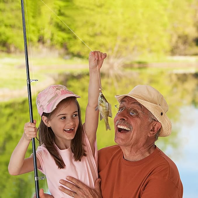 PLUSINNO Kids Fishing Pole with Spincast Reel Telescopic Fishing Rod Combo Full Kits for Boys, Girls, and Adults