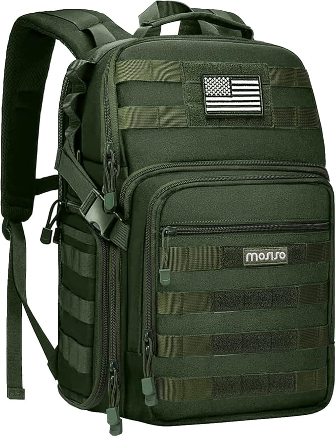 MOSISO Camera Backpack, DSLR/SLR/Mirrorless Tactical Camera Bag Case with Laptop Compartment Compatible with Canon/Nikon/Sony, Army Green