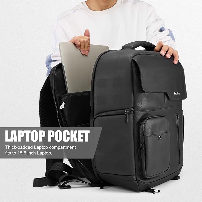 Cwatcun Camera Backpack Waterproof Camera Bag, Multi-Functional Travel Photography Bag Camera Case with 15.6" Laptop Compartment and Tripod Holder for Canon/Nikon/Sony SLR/DSLR/Mirrorless Camera