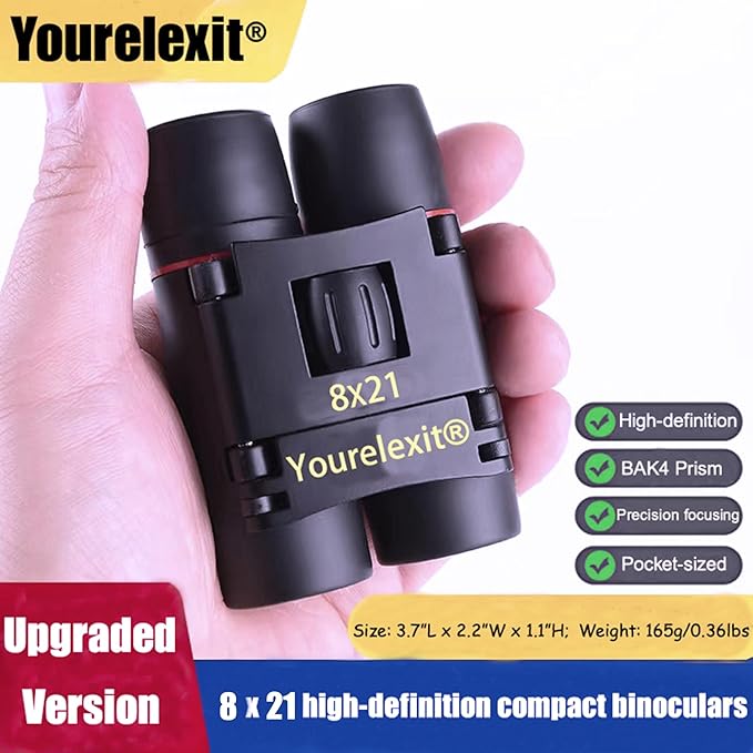 Binoculars with Phone Adapter for Adults, Compact Pocket Travel Binocular for Bird Watching Concert Theater Opera High Powered Electronics Cruise Ship Essentials Norwegian Alaska Hiking Camping Gear