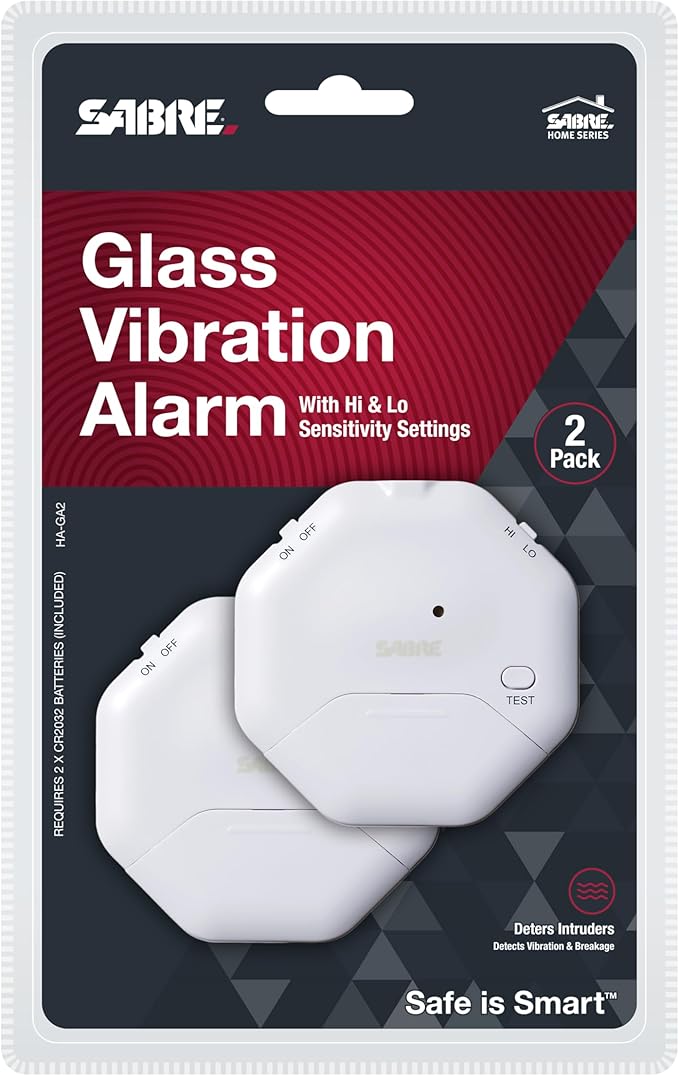 SABRE 120 dB Wedge Door Stop Security Alarm, Extremely Loud Wireless Siren Audible Up to 1,500 Ft., Non-Skid Pad, Compact Alarm Great for Home, Travel, Apartment or Dorm