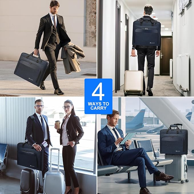 Modoker Suit Luggage Garment Bag with Shoulder Strap, Suit Carry on Bag Hanging Suitcase Garment Bags for Men Women Business Travel
