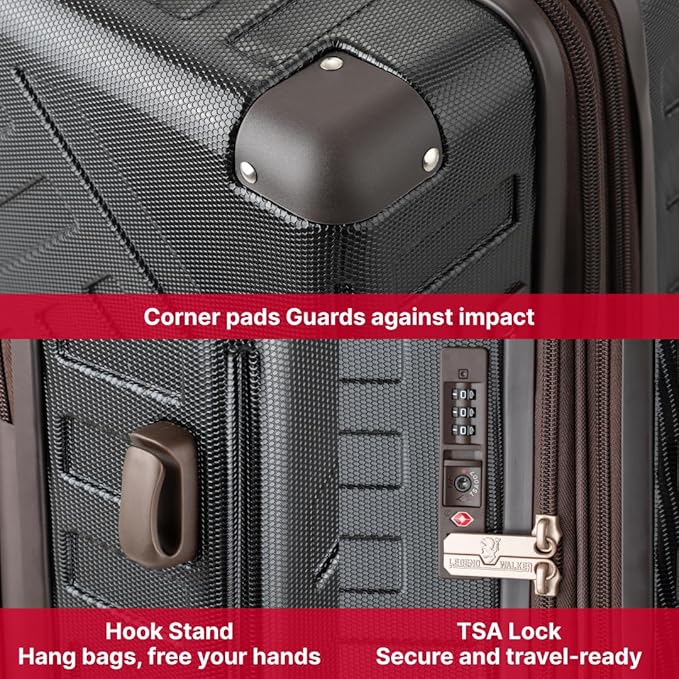 LEGEND WALKER DECK Hardside Expandable Luggage, 22 inch, Carry-on, Black, 5514-49-BK