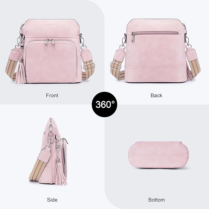 Crossbody Purse for Women,Lightweight Medium Crossbody Bag Soft Leather Women's Shoulder Handbags with Tassel