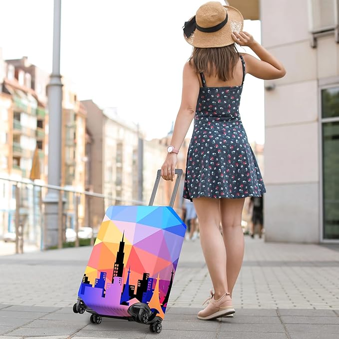Pink Dino Suitcase Luggage Cover, Thick Suitcase Cover for Carry on Luggage Protector Fits 18-30 Inch Case