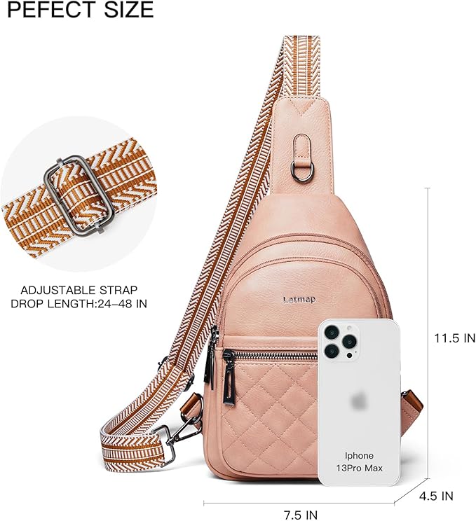 Sling Bag For Women Fanny Pack Crossbody Travel Shoulder Belt Bags Tote Backpack Purse Faux Leather