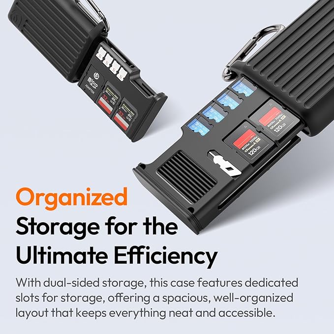 ULANZI MCR-01 High-Speed SD Card Reader Case, USB 3.2 CFexpress A Card Reader, 2 in 1 SD/Micro SD Card Reader Holder, Waterproof Case, Type-C SD/TF Card Storage Case for iPhone/Android, Action Cameras