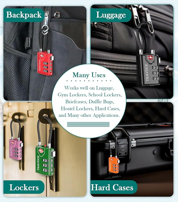 TSA Approved Luggage Locks, Travel Locks Which Also Work Great as Gym Locks, Toolbox Lock, Backpack and More, Orange 2 Pack