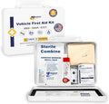 MFASCO Vehicle First Aid Kit - DOT/ANSI/OSHA Compliant - Metal - Portable & Mountable - Waterproof - First Aid Kits for Businesses, Construction, Commercial Vehicles, Workplaces - 115 Pcs