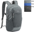 G4Free Packable Hiking Backpack 20L Lightweight Foldable Travel Daypack with Thickened Back Panel for Men Women(Grey)