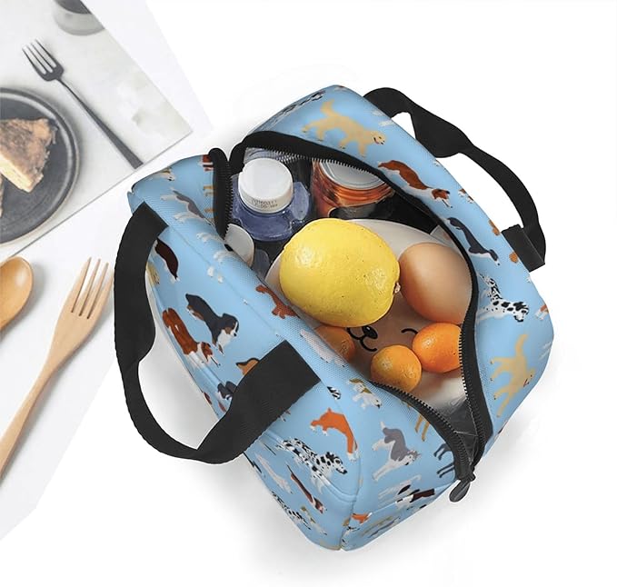Cute Dog Lunch Box Puppy Lunch Bag Insulated Reusable Lunch Tote Bag Cooler Tote Bag for Men Women