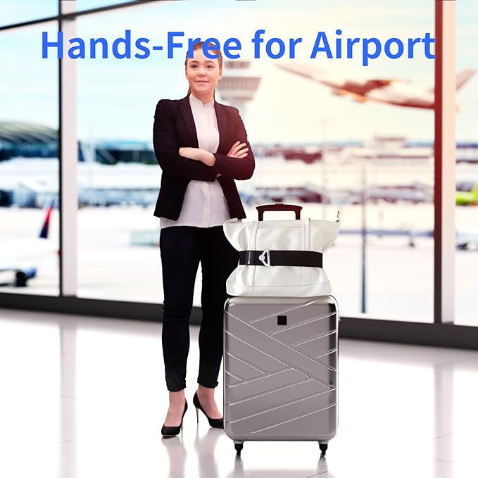 Luggage Straps for Suitcases Add a Bag Luggage Strap,2-in-1 Travel Belt for Luggage Straps Travel Belt Over Handle for Carry On Bag Adjustable Suitcase Belts Airport Travel Accessories Black