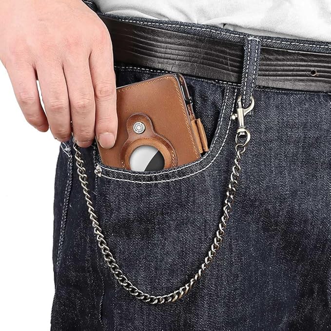 Mens Wallet Card Holder: Pop Up Aluminum Case, Genuine Leather, Smart, RFID Blocking, Slim, Minimalist, Front Pocket - 9-12Capacity (Brown)