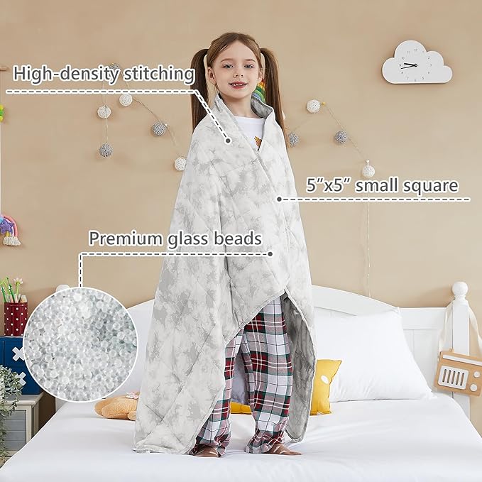 L'AGRATY Weighted Blanket - 36"x48" 3lbs Weighted Blanket Microfiber Material with Glass Beads Small Blanket for All-Season Summer Fall Winter Soft Thick Blanket