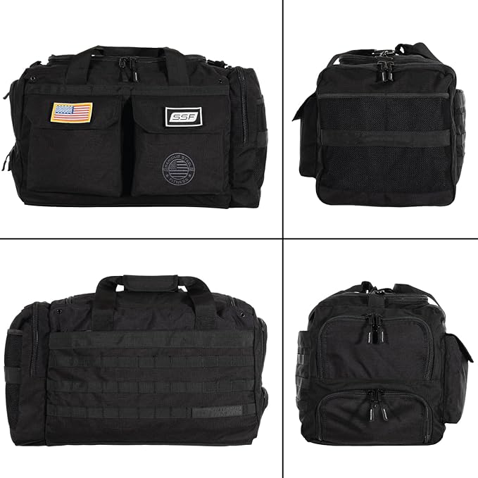 Serious Steel Fitness Heavy Duty 1000D Nylon Duffel Gym Bag (Black - Big Bud)