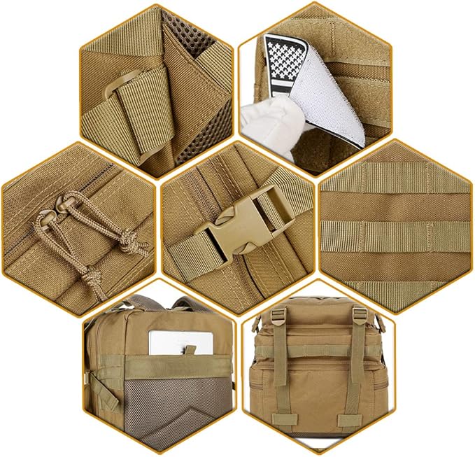 QT&QY 45L Military Tactical Backpacks For Men Camping Hiking Trekking Daypack Bug Out Bag Lage MOLLE 3 Day Assault Pack