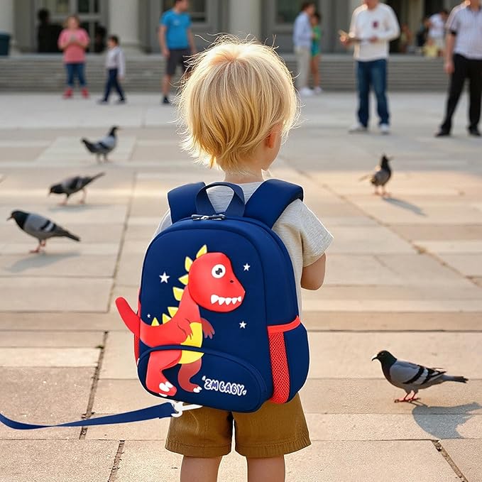 Padgene Toddler Backpacks Kids Preschool Backpack Waterproof Neoprene Animal Schoolbag Lunch backpack 3D Cartoon Mini Travel Bag for Boys Girls Ages 3-5