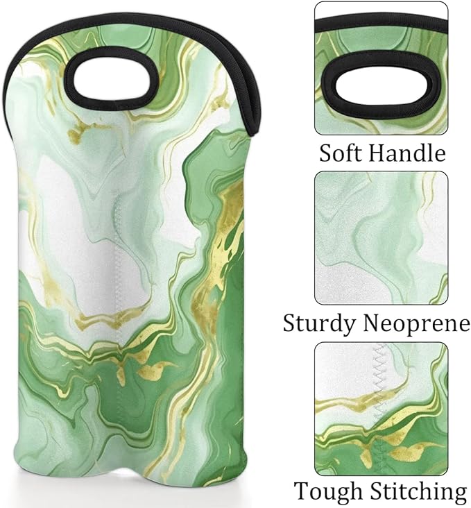 Wine Carrier Tote Personalized Bag for 2 Bottles - Neoprene Wine Bottle Holder with Carry Handle, Wine Protective Bag Insulated Bag Beer Cans Water Bottle Holder for Travel Picnic,Style5