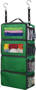 Hanging Travel Organizer, Carry on Luggage Suitcase Organizer, Travel Essentials Portable Travel Shelves Packing Cube for Travel Cruise Small,Green