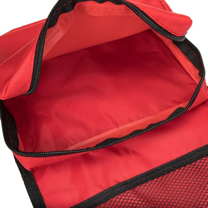 First Aid Bag Tote Empty Small First Aid Kit Bag Outdoor Travel Rescue Pouch First Responder Medicine Bag Pocket Container for Car Home Office Sport Outdoors (Red Foldable)