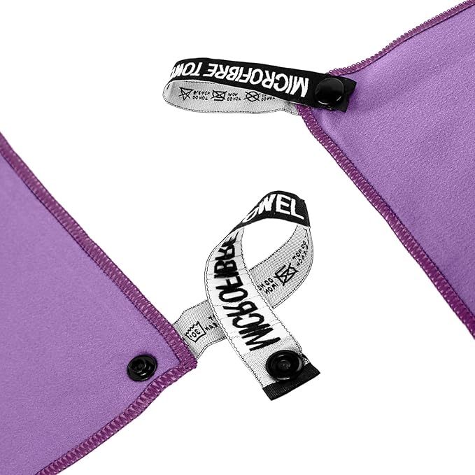 Microfiber Travel Towel, Soft Lightweight Quick Dry Towel, Super Absorbent Compact Travel & Sports & Beach Towels for Camping, Backpack, Gym, Swimming, Yoga, Hiking (L:24"×48" -Deep Purple)