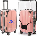 FABWAY Clear PVC Suitcase Cover - Thicken Wheeled Cover, Transparent, Waterproof & Dustproof - 28"