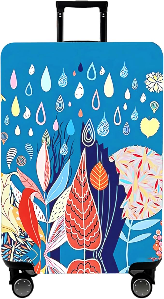 WUJIAONIAO Travel Luggage Cover Baggage Suitcase Cover Protector Skins 18-32 Inch (rainy season, M (for 22-24 inch luggage))