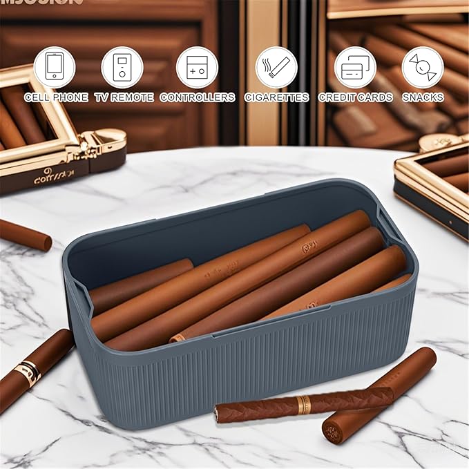 SANIDIKA Lockable Storage Box,Medicine Lock Box,Medical Lockbox,Cell Phone Locked Jail,Refrigerator Snack Food Safe Containers Bin for Personal Items,Home Office Organization,Travel Case,Gift (Navy)
