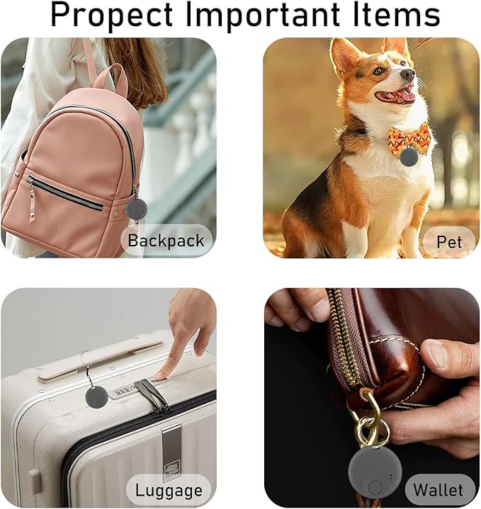 Air Tracker-4Pack,Smart Bluetooth Tracker,Item Finder Work with Apple Find My (iOS only),Luggage Tracker,Keys Finder Wallet,Bags,Pets, Locator Tracking Device for Home Outdoor Tracking Device