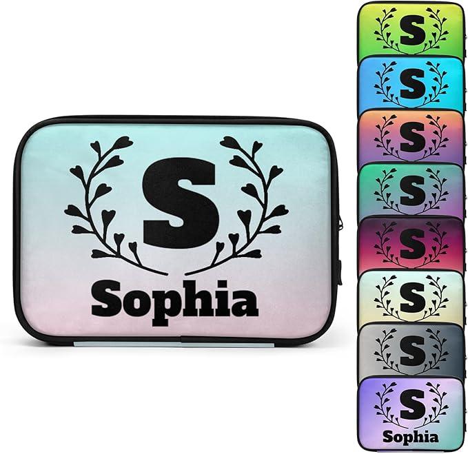 Custom Electronics Organizer Travel Case Personalized Name Initials Cable Charger Cord Tech Organizer Pouch Accessories Bag