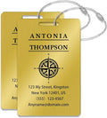 Personalized Luggage Tags for Suitcases (2/4/6/8 Pack) - Custom Engraved Metal Travel Tag, Customizable Pattern/Name/Text for Bags Backpacks Suitcases