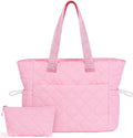 TOPEAST Tote Bag for Women, Large Puffer Tote Bag with Zipper, Lightweight Work Bags for Women, Quilted Bags for Nurse Travel