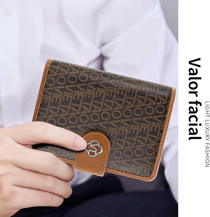 Passport Holder Wallet Bag with AirTag Holder, Card Slots Passport Solt Ticket Cash Solt, Photo Solt Sim Card Pen Slot.Brown