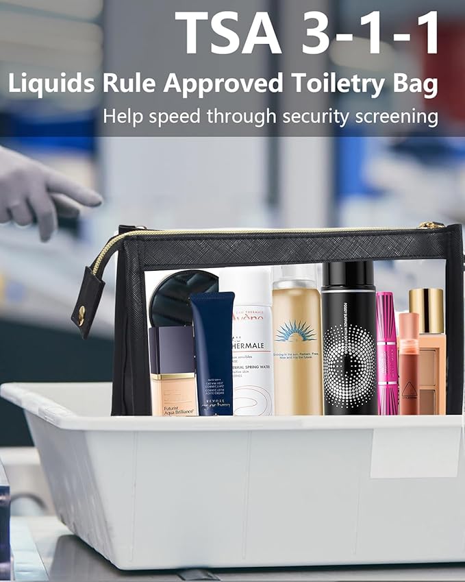 Clear Makup Bag, Clear Cosmetic Bags with Zipper Waterproof Small Travel Cosmetic Case Cute Make Up Pouch Mini Car Essentials for Women Travel Car Organizer