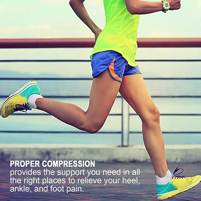 PAPLUS Ankle Compression Sock for Men and Women 2/4/6 Pairs, Low Cut Compression Running Sock with Ankle Support