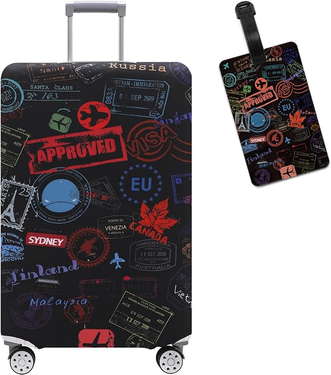 Travelkin Luggage Covers With Tag For Suitcases Tsa Approved,Suitcase Covers Protector Fit 18-32 Inch Luggage L(26-28inch suitcase)